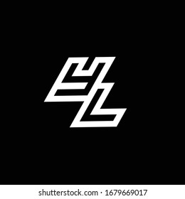 YL logo monogram with up to down style negative space design template isolated on black background