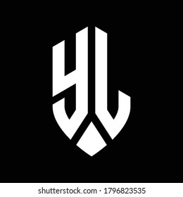 yl logo monogram with emblem shield style design template