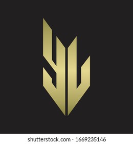 YL Logo monogram with emblem style isolated with gold colors