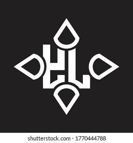 YL Logo monogram with four cone rounded by the shape design template