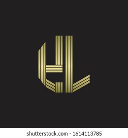 YL Logo monogram outline style linked isolated with gold colors