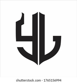 YL Logo Shield style Monogram design template on white background