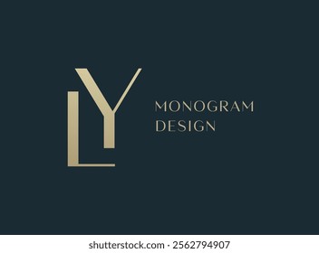 YL or LY letter logo icon design. Classic style luxury initials monogram.