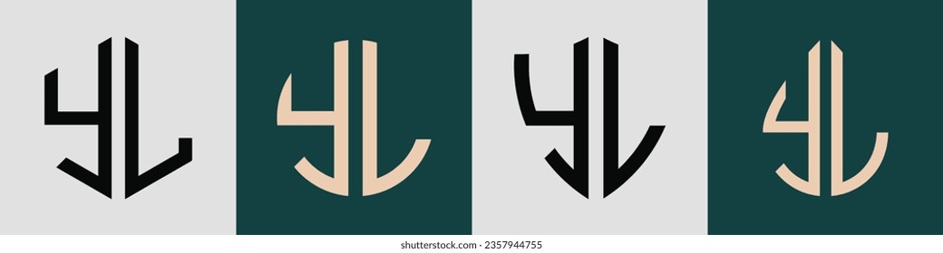 YL modern initial letter logo design vector bundle. It will be suitable for which company or brand name start those initial.