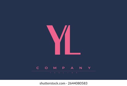 YL Modern Initials Logo Design. Branding logo with stylized initials showcasing bold design and modern aesthetic. Ideal for professional business branding or creative projects focusing on minimalistic