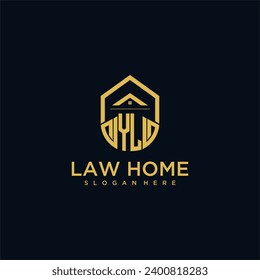 Logotipo inicial de monograma YL para lawhiener con diseño de hogar de forma