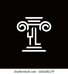 YL monogram logo with pillar style design template