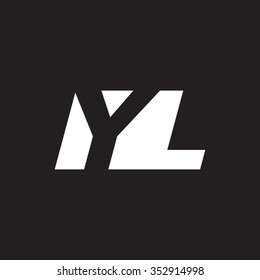 YL negative space letter logo black background