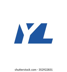 YL negative space letter logo blue