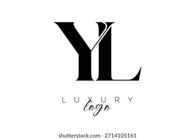 YL Serif Letter Monogram Typography Logo for Elegant Premium Branding Identity