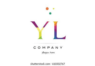 yl y l  creative rainbow colors colored alphabet company letter logo design vector icon template