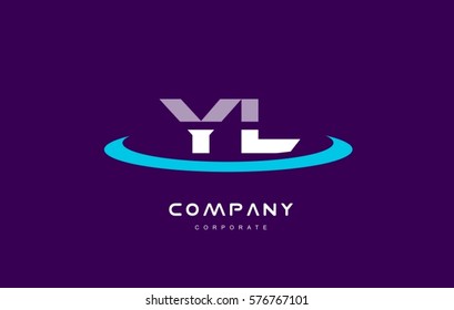 yl y l cyan magenta blue letter combination alphabet vector company logo icon sign design template 