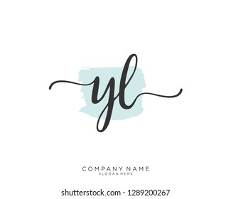 YL Y L Initial handwriting logo template