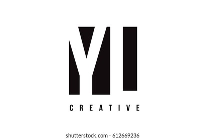 YL Y L White Letter Logo Design with Black Square Vector Illustration Template.