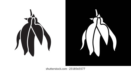 Ylang ylang icon Vector flat thin line illustration