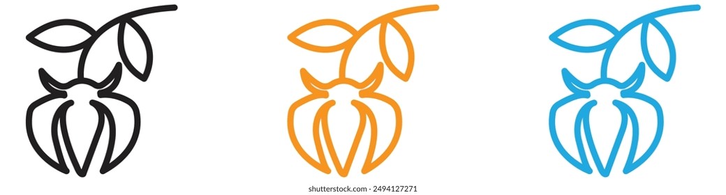 Ylang ylang icono Vector logo set colección para Web App ui