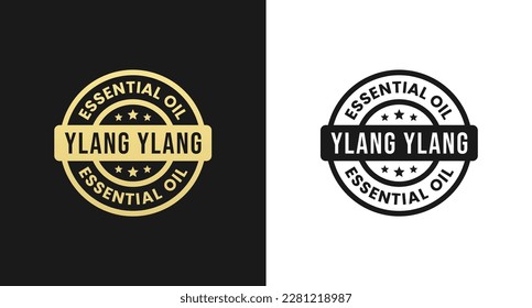 Ylang Ylang Oil Label or Ylang Ylang Essential Oil Label Vector Isolated in Flat Style. Best Essential Oil Label for product design element. Simple Essential Oil Label for product packaging.