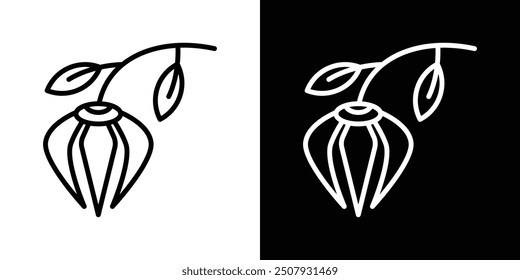 Ylang Ylang Ylang dünne Linie Vektorsymbol gesetzt.