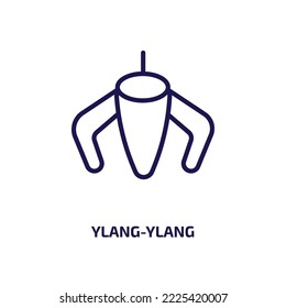 ylang-ylang icon from nature collection. Thin linear ylang-ylang, oil, flower outline icon isolated on white background. Line vector ylang-ylang sign, symbol for web and mobile