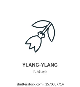 Ylang-ylang outline vector icon. Thin line black ylang-ylang icon, flat vector simple element illustration from editable nature concept isolated on white background