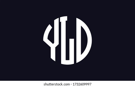YLD Circle Emblem Abstract Monogram Letter Mark Vector Logo Template