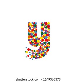 y-letter from colored bubbles. Bubbles design. Vector illustration.