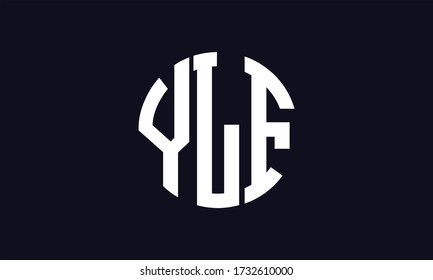 YLF Circle Emblem Abstract Monogram Letter Mark Vector Logo Template