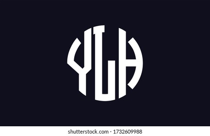 YLH Circle Emblem Abstract Monogram Letter Mark Vector Logo Template