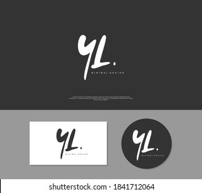 YLInitial handwriting or handwritten logo for identity. Logo with signature and hand drawn style.