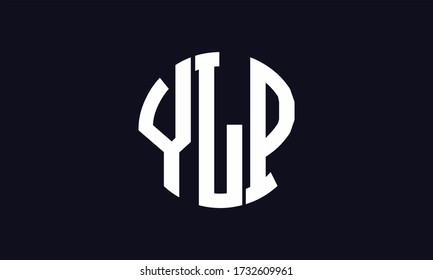 YLP Circle Emblem Abstract Monogram Letter Mark Vector Logo Template
