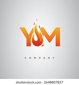YM Creative Fire Letter Logo Design