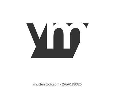 YM creative geometric initial based modern and minimal logo. Letter y m trendy fonts. Universal professional elegant techno vector design.