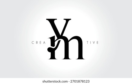 YM  Elegant Serif Monogram Logo – Luxury Lowercase Typographic Lettermark for Modern Branding