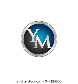 YM initial circle logo blue