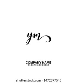 YM Initial handwriting logo vector