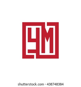 YM initial letters looping linked square logo red