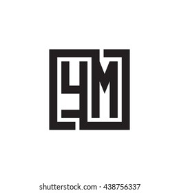 YM initial letters looping linked square monogram logo