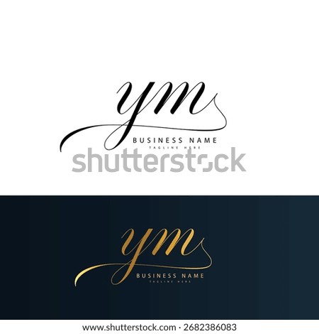 YM initial letters signature logo handwriting logo vector templates