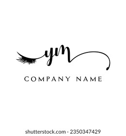 YM Logo-Logo-Logo-Wimpernvektor modern