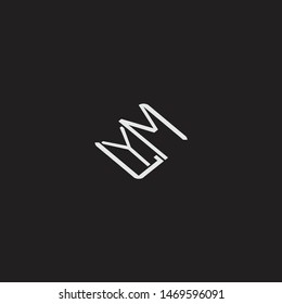 YM Initial Logo letters with rotate squere template
