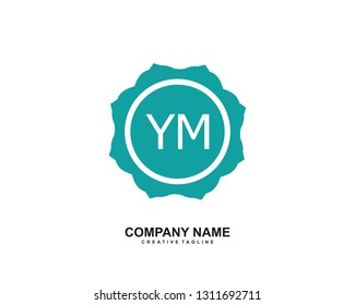 YM initial logo template vector