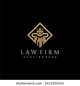 YM initial monogram logo for lawfirm with pillar in creative square design