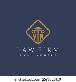 YM initial monogram logo for lawfirm with pillar in creative square design
