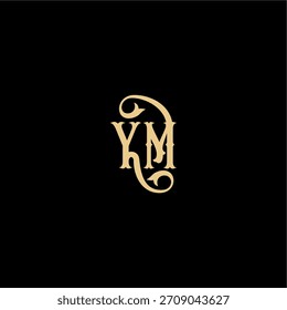 YM letra inicial conceito real Barock estilo design monograma logotipo moderno