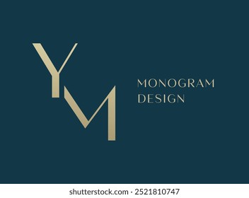 YM letter logo icon design. Classic style luxury initials monogram.