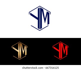 YM letters linked with hexagon shape logo
