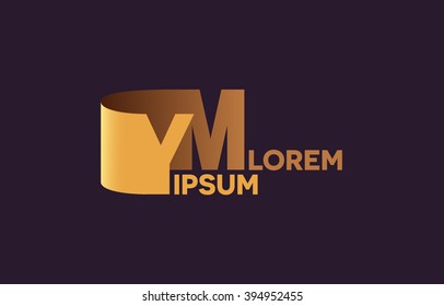 YM letters logo, Y and M letters logo alphabet design.