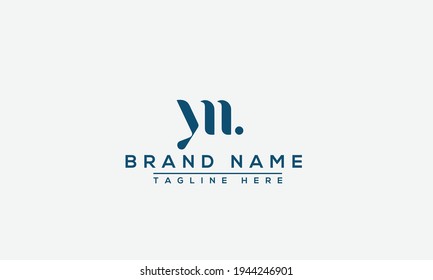 YM Logo Design Template Vector Graphic Branding Element.