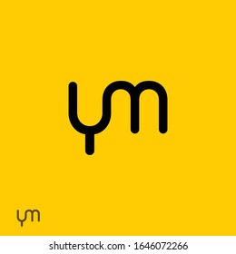 YM logo designed with Letter y and m in vector format.