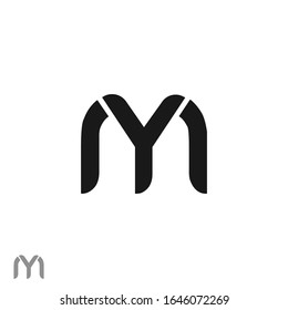 Logo YM diseñado con letra y y m en formato vectorial.